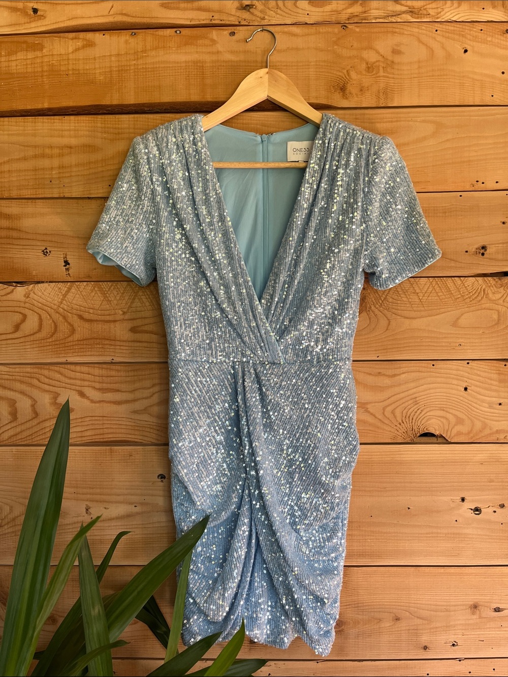 One33 Social Baby Blue Sequin Mini Dress